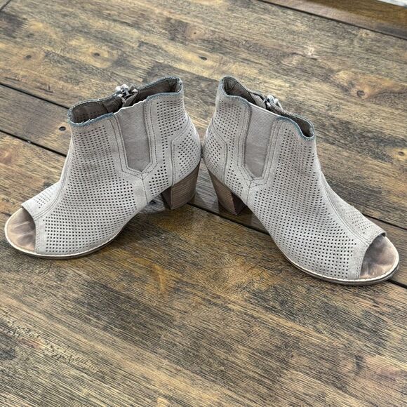 TOMS Majorca Peep-Toe Booties Heel -‎ Women's Size 6.5 - Picture 4 of 8